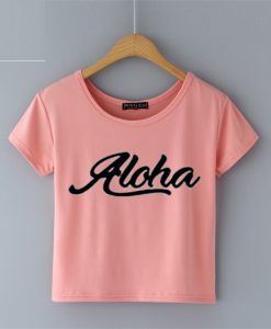 Aloha crop T-Shirt Pink