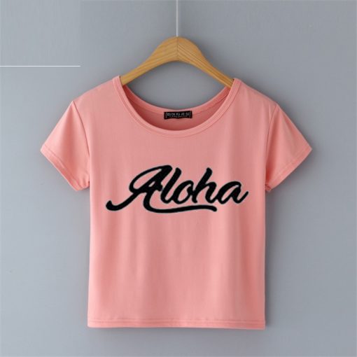 Aloha crop T-Shirt Pink