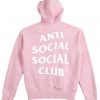 Anti Social Social Club Pink Hoodie Back
