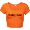 Baby Girl wide neck orangeT Shirt