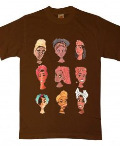 Bandana Black Girl Collage Brown T Shirt