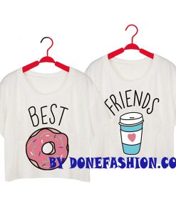 Best Friends Donat and Cup Crop shirts