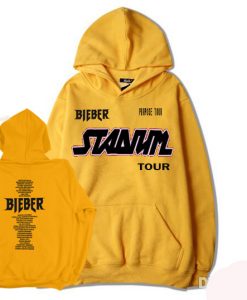 Bieber Purpose Tour Stadium Yellow Hoodie