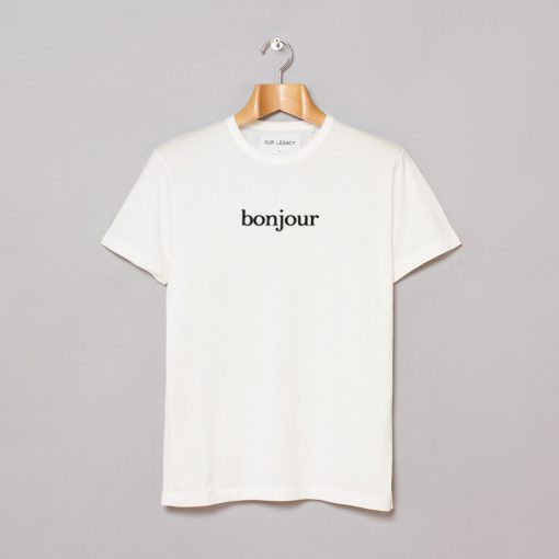 Bonjour white T Shirt - hotterbay