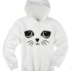 Cat Face White Hoodie