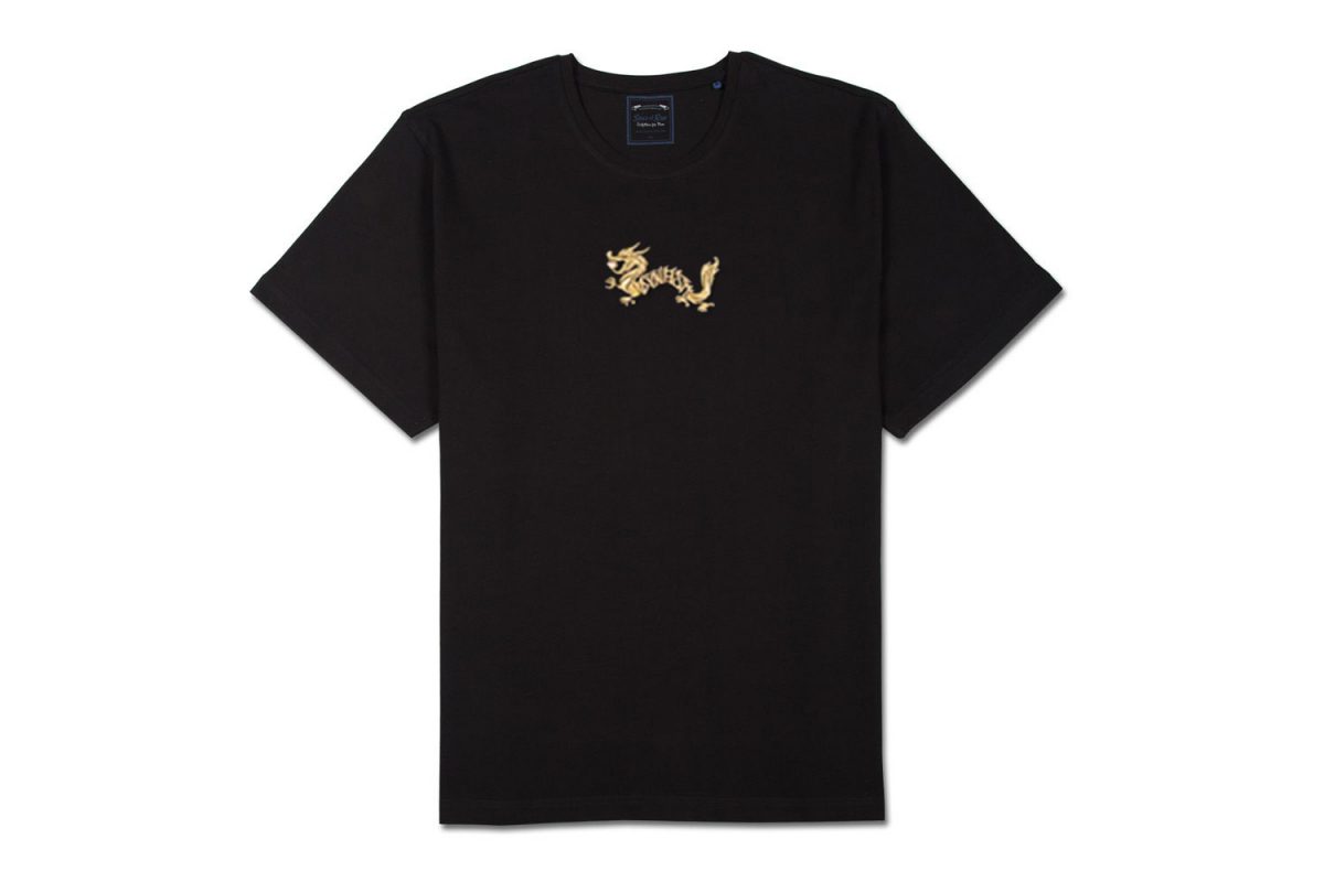 Chinese Dragon Gold blackT-Shirt - hotterbay