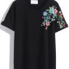 Floral embroidery Tees