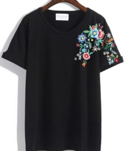Floral embroidery Tees