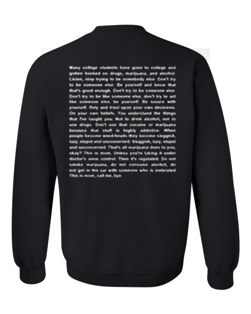 Frank Ocean Be Yourself Lyrics sweatshirt back