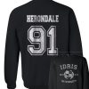 Herondale 91 IDRIS University sweatshirt front  back