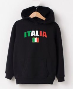 Italia Black Color Hoodie