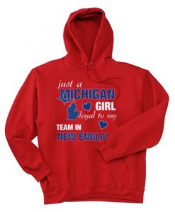 JUST A MICHIGAN GIRL RED HOODIES