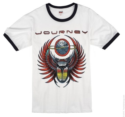 Journey ringer white ringer black T-shirt