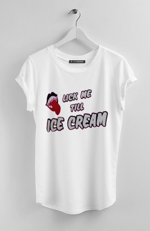 LickMe Till Ice Cream White Grapic tees