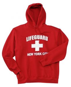Life Guard New York City Red Hoodies