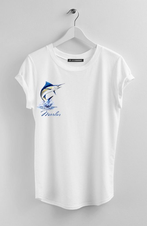 Marlin sport fishing white tees