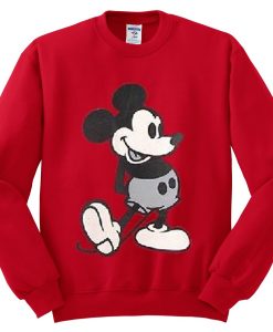 Mickey Pattern Raglan Sleeves Cotton Sweatshirt