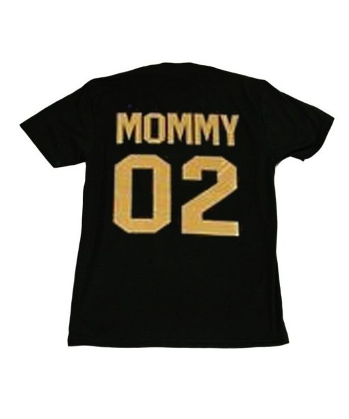 Mommy 02 Golden Black Back Tees