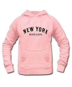 New York Never Sleeps Pink Hoodeis