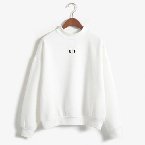 Off turtle neck white Sweatshirt