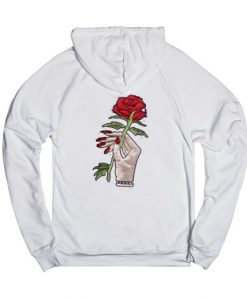 Red Rose White Back Hoodies
