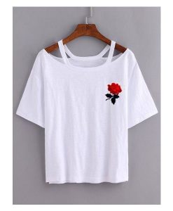Rose Female Wide Neck T-Shirt