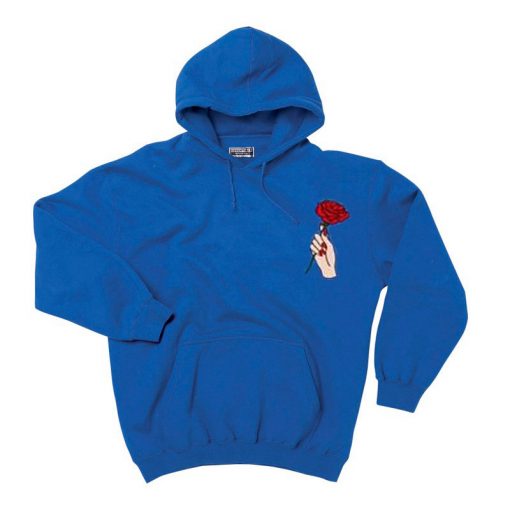 Rose Hand Blue Hoodie