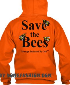 SAVE THE BEES BACK ORANGE HOODIE