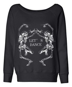 Skleton Dance Sponge Wide Neck Sweatshirt