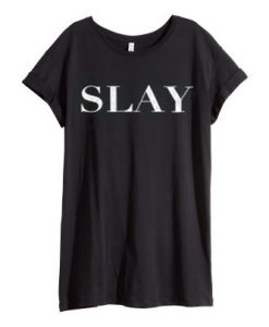 Slay black long ladies t shirt