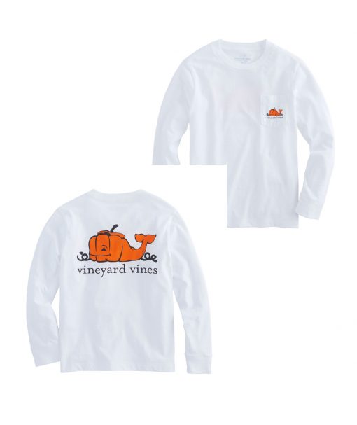 Vineyard Pumkin Pocket Long Sleve white Tees