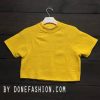 Vintage Yellow Crop Top T shirts