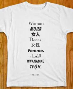 WOMAN LANGUAGES WHITE TEES