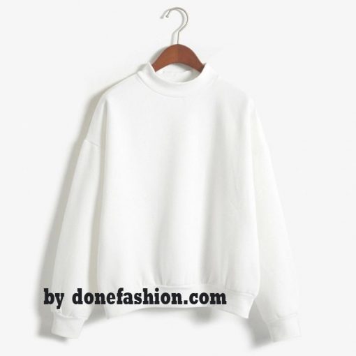 White Turtle Neck White Sweatshirts