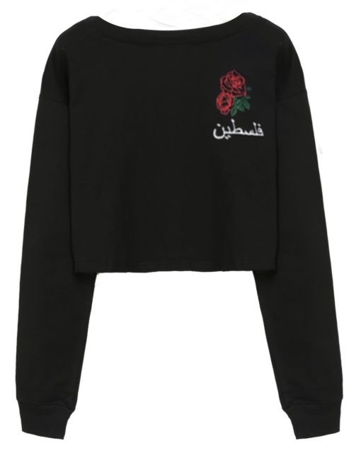 arabian rose black short sweatshirt