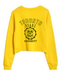 toronto bears university yellow crop sweatshirts