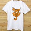 GARFIELD SCRATCHING WHITE TEES