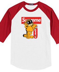Garfield Supreme Raglan Red Sleeves T shirtrs