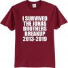 I Survived The Jonas Brothers Breakup 2013-2019 Red Maroon Tshirts