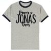 Jonas Brothers Forever Grey Ringer Black Tshirts