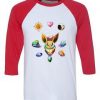 New Cartoon Ash And PikachU Red Sleeves RaglanEwdT Shirts