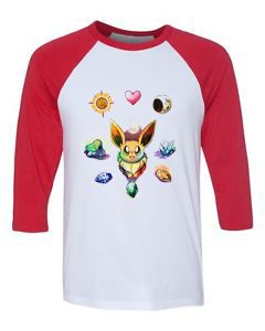 New Cartoon Ash And PikachU Red Sleeves RaglanEwdT Shirts