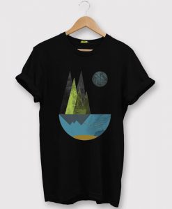 Sunrise Mountain Design Black T shirts