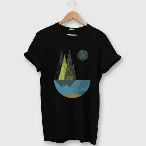 Sunrise Mountain Design Black T shirts