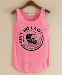 Ain't No Laws white pink tank top