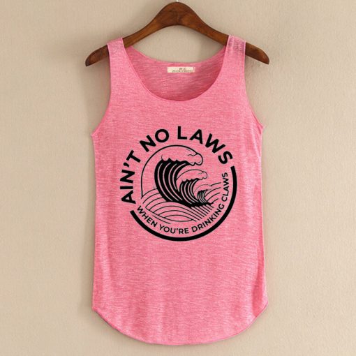 Ain't No Laws white pink tank top