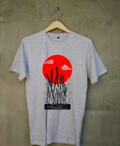 Bushido minimalist samurai katanas grey shirt