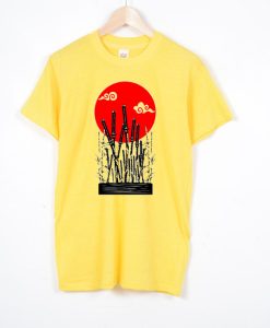 Bushido minimalist samurai katanas yellow shirt