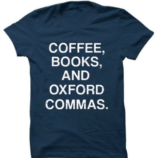 Coffee Books & Oxford Commas Blue Naval Shirt