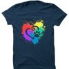 DecoExchange Mens Ally Rainbow Heart Short-Sleeve Unisex T-Shirt blue navy